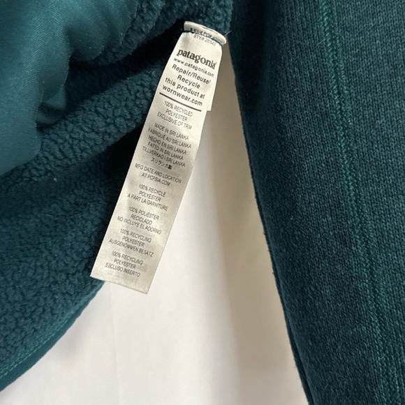 Patagonia Jacket Medium Fullzip Zippered Pocket Logo womens teal - Picture 3 of 7
